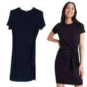 Kit And Ace Tie Brushed Dress Short Sleeve Crewneck Cashmere Blend Women's  M